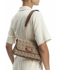 GUESS NEDA Borsa doppia funzione tessuto jacquard LATTE LOGO - Borse Donna - 5