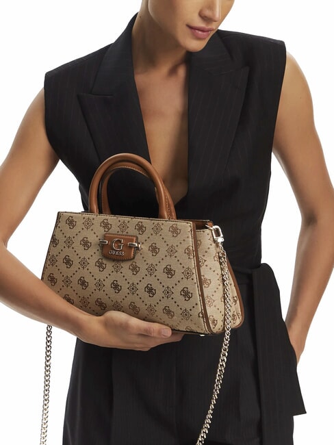 NEDA Borsa a mano in tessuto jacquard LATTE LOGO - Borse Donna