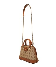 GUESS NEDA Borsa dome in tessuto jacquard LATTE LOGO - Borse Donna - 4