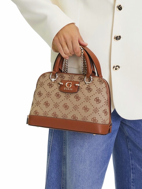 NEDA Borsa dome in tessuto jacquard LATTE LOGO - Borse Donna