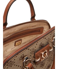 GUESS NEDA Borsa dome in tessuto jacquard LATTE LOGO - Borse Donna - 6