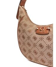 GUESS NEDA Borsa hobo a spalla tessuto jacquard LATTE LOGO - Borse Donna - 3