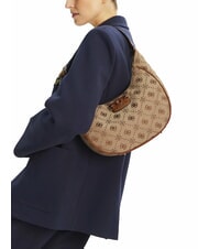 GUESS NEDA Borsa hobo a spalla tessuto jacquard LATTE LOGO - Borse Donna - 4