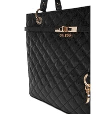 GUESS IDRA Borsa shopper trapuntata a spalla NERO - Borse Donna - 3