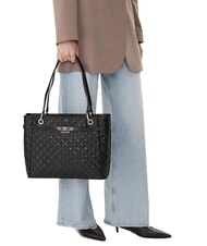 GUESS IDRA Borsa shopper trapuntata a spalla NERO - Borse Donna - 5