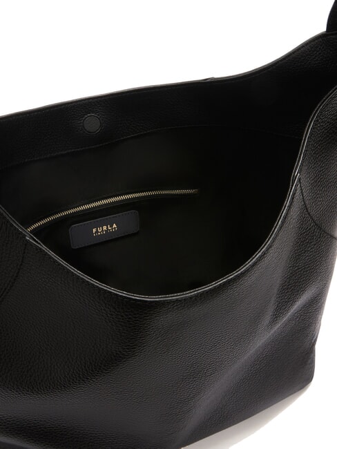 LARA Borsa sacca a spalla in pelle Nero - Borse Donna