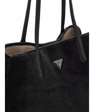 GUESS VICTORIA Borsa shopper teddy con pochette NERO - Borse Donna - 4