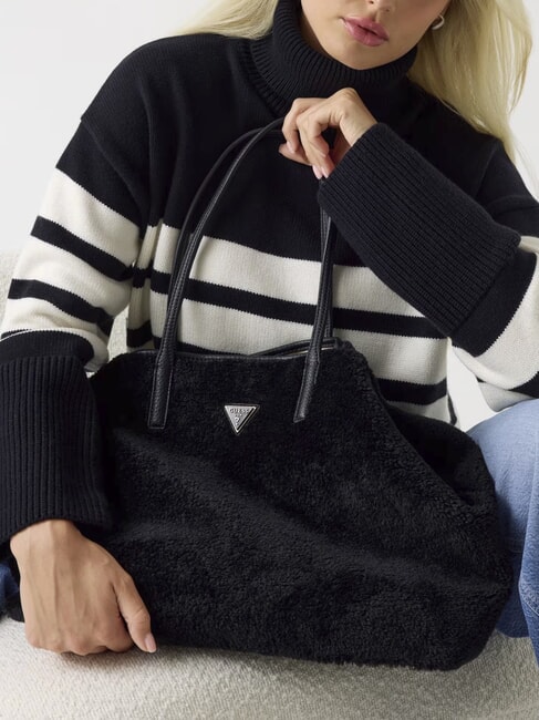 VICTORIA Borsa shopper teddy con pochette NERO - Borse Donna