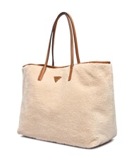 GUESS VICTORIA Borsa shopper teddy con pochette natural/cognac - Borse Donna - 3