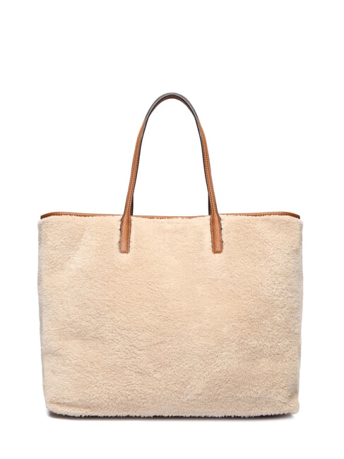 VICTORIA Borsa shopper teddy con pochette natural/cognac - Borse Donna