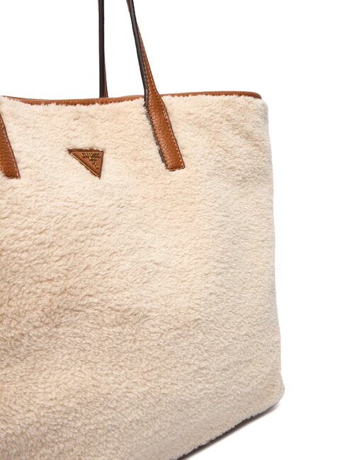 VICTORIA Borsa shopper teddy con pochette natural/cognac - Borse Donna