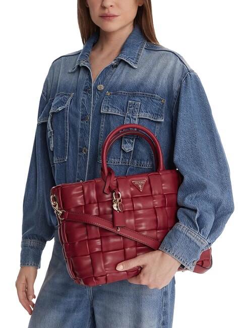 MARION Borsa a mano intrecciata con tracolla ROSSO - Borse Donna