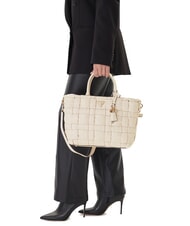 GUESS MARION Borsa a mano intrecciata con tracolla bone - Borse Donna - 5