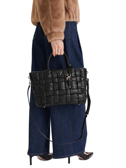 MARION Borsa a mano intrecciata con tracolla NERO - Borse Donna