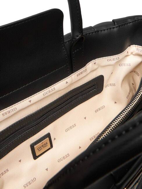 MARION Borsa a mano intrecciata con tracolla NERO - Borse Donna