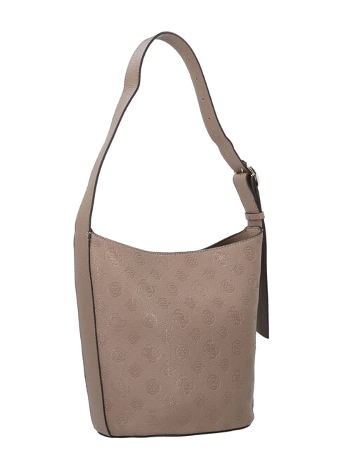 CRESIDIA Borsa a secchiello con pochette dark taupe logo - Borse Donna