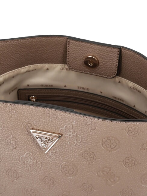 CRESIDIA Borsa a secchiello con pochette dark taupe logo - Borse Donna