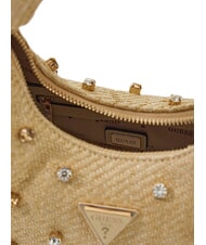 GUESS ISOTTA Borsa a spalla in raffia con applicazioni gioiello natural - Borse Donna - 5