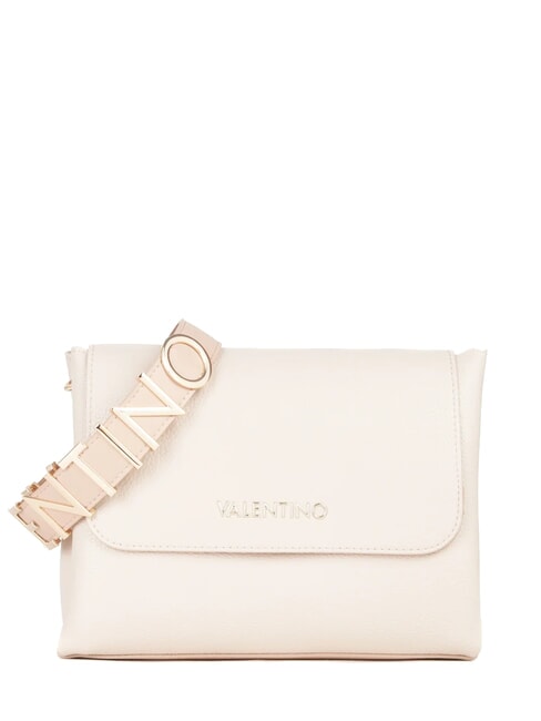 ALEXIA Borsa con logo metallico sulla tracolla ecru - Borse Donna