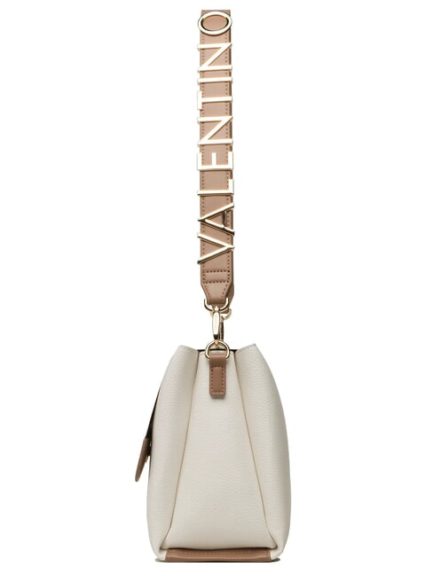 ALEXIA Borsa con logo metallico sulla tracolla bianco/cuoio - Borse Donna