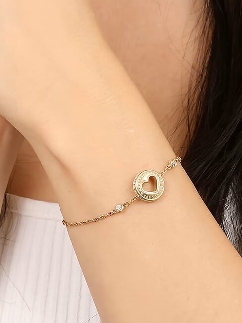 ROLLING HEARTS Bracciale con cuore yellow gold - Bracciali Donna