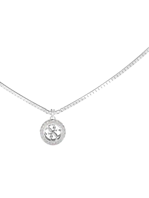 4G CRUSH Collana con pendente logo e cristalli SILVER - Collane