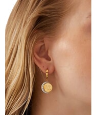 GUESS MOON PHASES Orecchini con medaglietta e cristalli yellow gold - Orecchini - 2