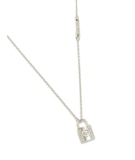 GUESS KEEP ME CLOSE Collana pendente lucchetto con cristalli SILVER - Collane - 2