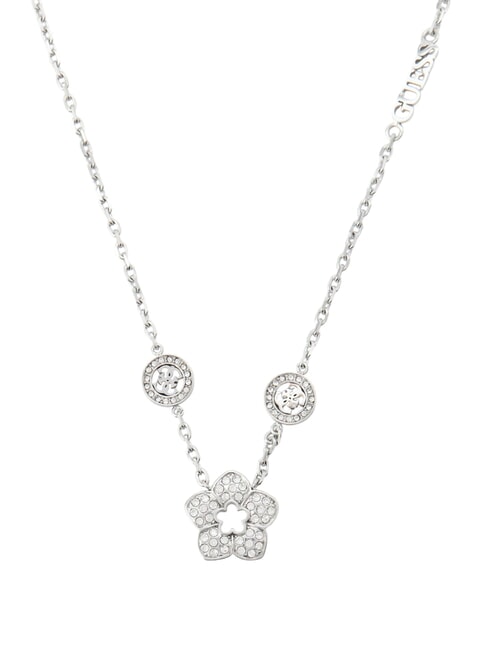 SHINING WINTER Collana con fiore e cristalli SILVER - Collane