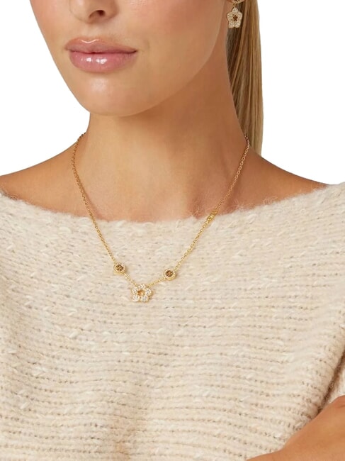 SHINING WINTER Collana con fiore e cristalli yellow gold - Collane