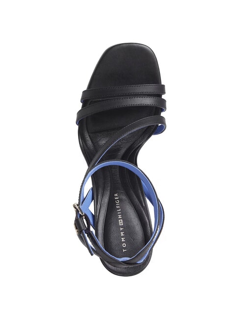 TH LEATHER BLOCK Sandali alti in pelle cinturino caviglia black - Scarpe Donna