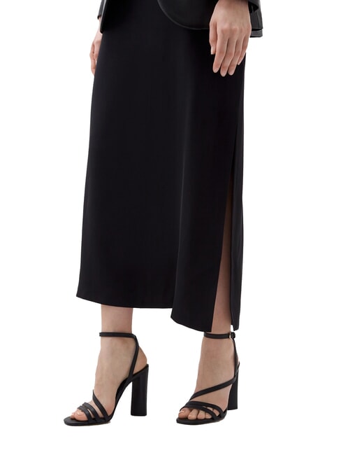 TH LEATHER BLOCK Sandali alti in pelle cinturino caviglia black - Scarpe Donna