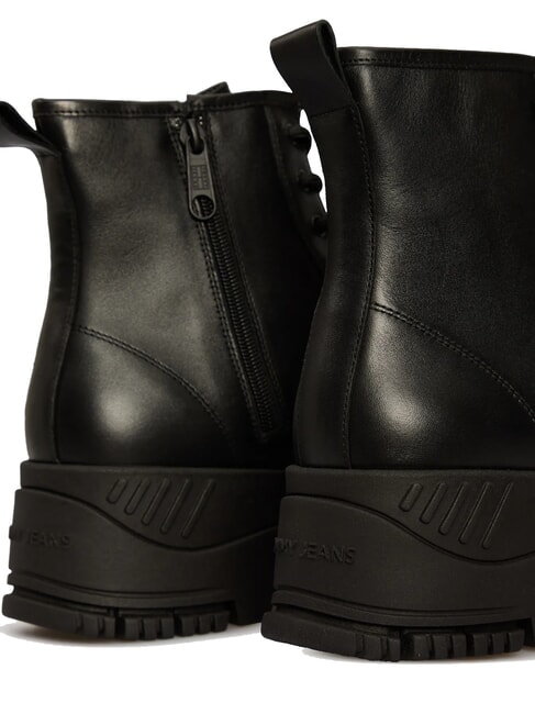 TH JEANS Stivaletti platform in pelle con zip black - Scarpe Donna