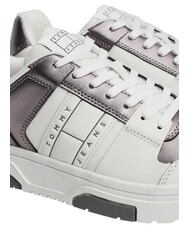 TOMMY HILFIGER TOMMY JEANS Sneakers in pelle bianco/argento - Scarpe Donna - 3