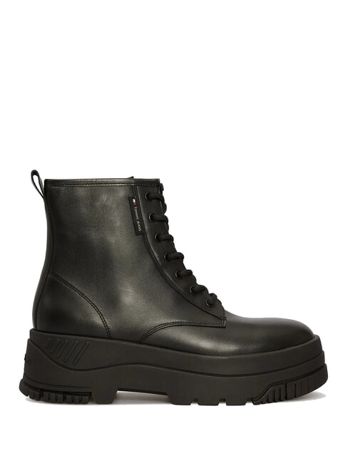 TH JEANS Stivaletti platform in pelle con zip black - Scarpe Donna
