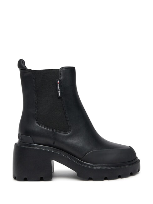 TH JEANS Stivaletti in pelle con tacco medio black - Scarpe Donna