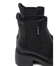 TOMMY HILFIGER TH JEANS Stivaletti in pelle con tacco medio black - Scarpe Donna - 3