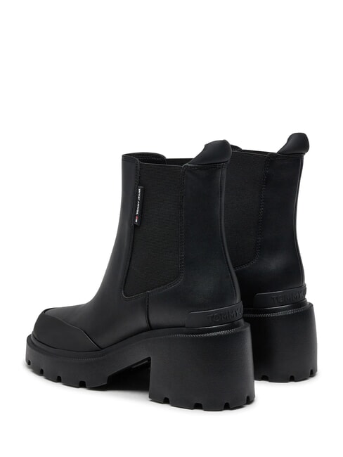 TH JEANS Stivaletti in pelle con tacco medio black - Scarpe Donna