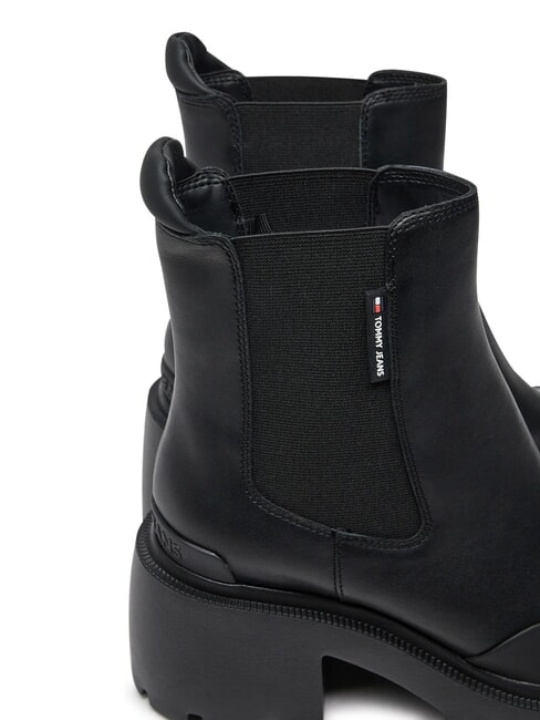 TH JEANS Stivaletti in pelle con tacco medio black - Scarpe Donna