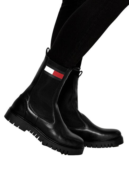 TH JEANS Stivaletti in pelle black - Scarpe Donna