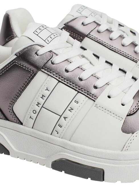 TOMMY JEANS Sneakers in pelle bianco/argento - Scarpe Donna