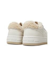 TOMMY HILFIGER TH JEANS Sneakers in pelle con applicazione ecru - Scarpe Donna - 5