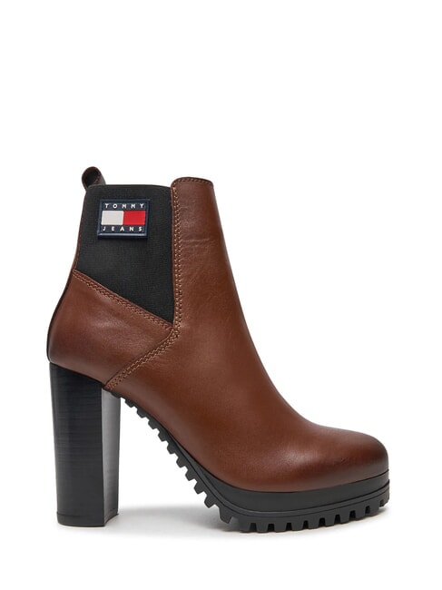 TJW NEW ESS HIGH HEEL Stivaletti in pelle con tacco largo brown - Scarpe Donna