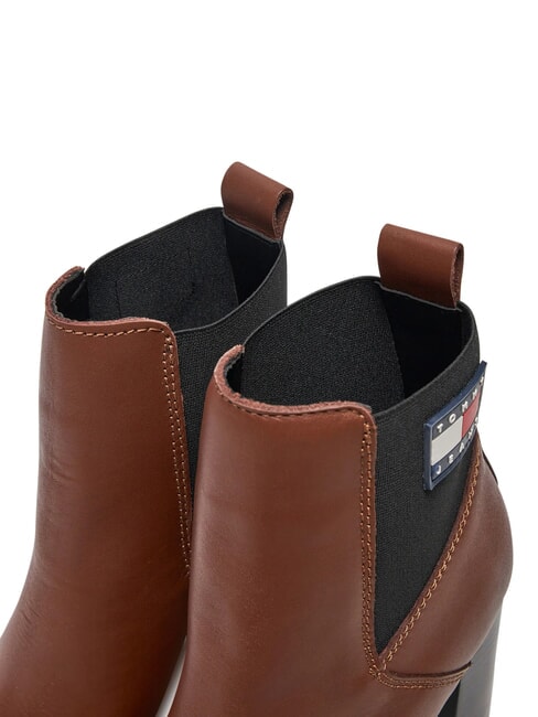 TJW NEW ESS HIGH HEEL Stivaletti in pelle con tacco largo brown - Scarpe Donna