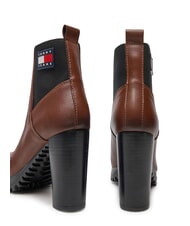 TOMMY HILFIGER TJW NEW ESS HIGH HEEL Stivaletti in pelle con tacco largo brown - Scarpe Donna - 5