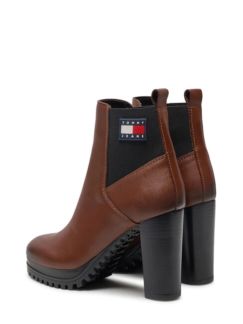 TJW NEW ESS HIGH HEEL Stivaletti in pelle con tacco largo brown - Scarpe Donna