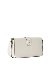 PINKO LOVE ONE CLASSIC SLOUCHY Borsa a spalla in pelle bianco seta-antique gold - Borse Donna - 2