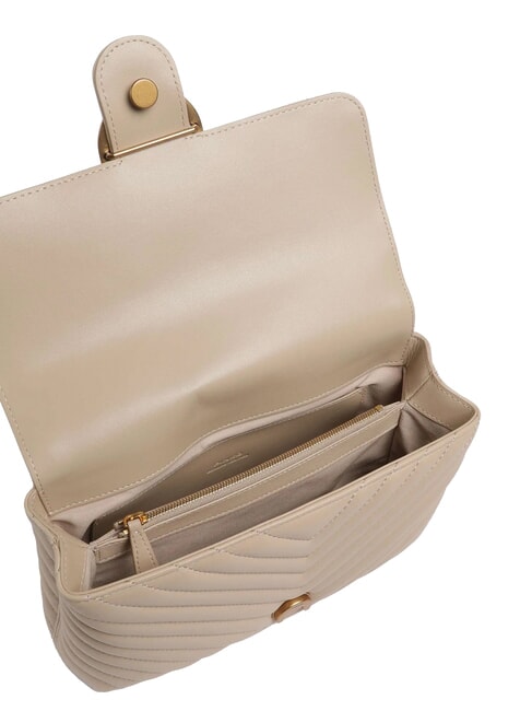 CLASSIC LADY LOVE BAG Borsa puff chevron beige-grigio fumo-antique gold - Borse Donna