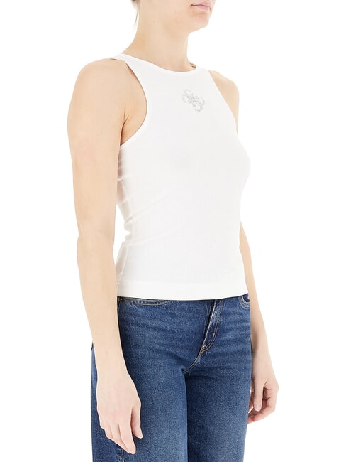 NEW SL ROUND GUENDALINA Canotta logo 4G strass purwhite - T-shirt e Top Donna