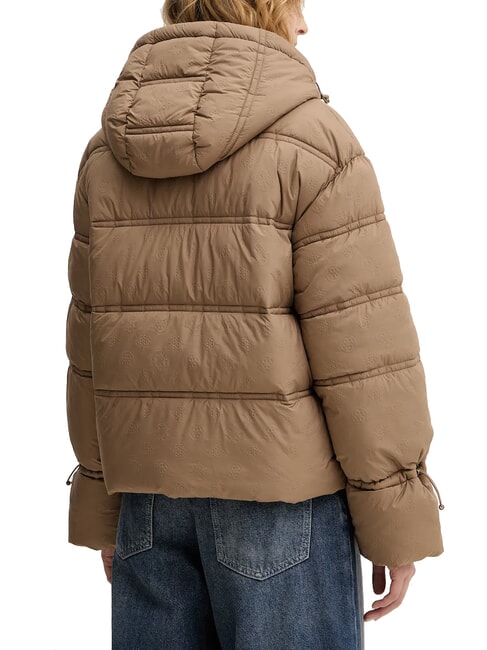 NEW DAISY Piumino con cappuccio washed taupe multi - Piumini Donna